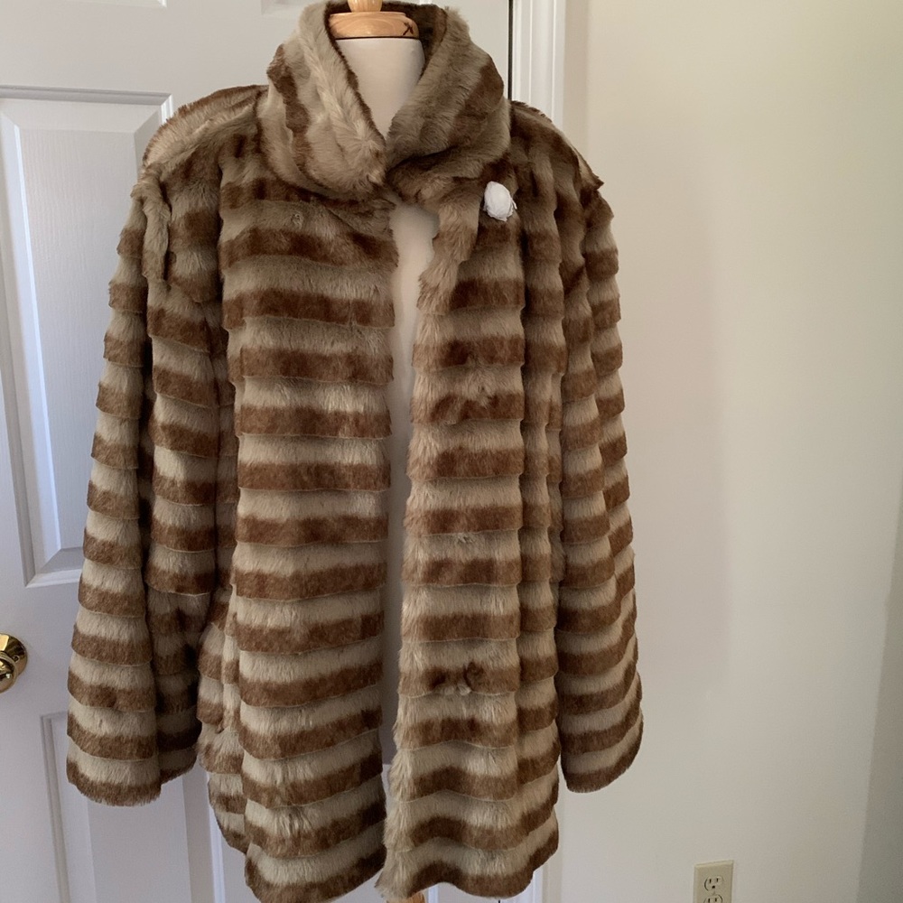 Dennis Basso, Faux Fur Coat, Plus Size